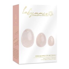   La Gemmes Yoni - комплект топчета за гейша - розов кварц (3бр.)