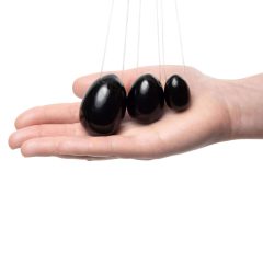   La Gemmes Yoni - комплект топки за гекони - черен обсидиан (3бр.)