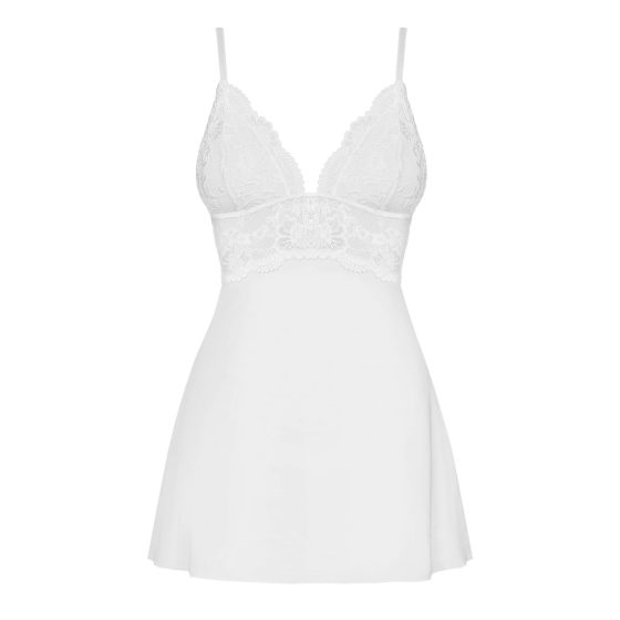 Obsessive 810-BAB-2 - Дантелена бебешка рокля с ремъци (бяла) - L/XL