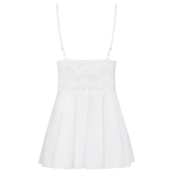 Obsessive - дамски бебидол и прашки - дантела - бял - L/XL