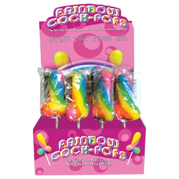 Rainbow Cock Pop - близалка под формата на пенис (85 g) - с плодов вкус