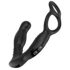   Nexus Simul8 - Акумулаторна вибрираща пенис халка с анален вибратор (черна) 
