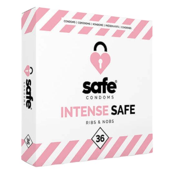 SAFE Intense Safe - Презервативи с ребра и точки (36 броя)