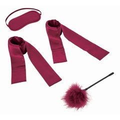   S&M - сатенен стартов комплект за плетене (червен) - 4 части