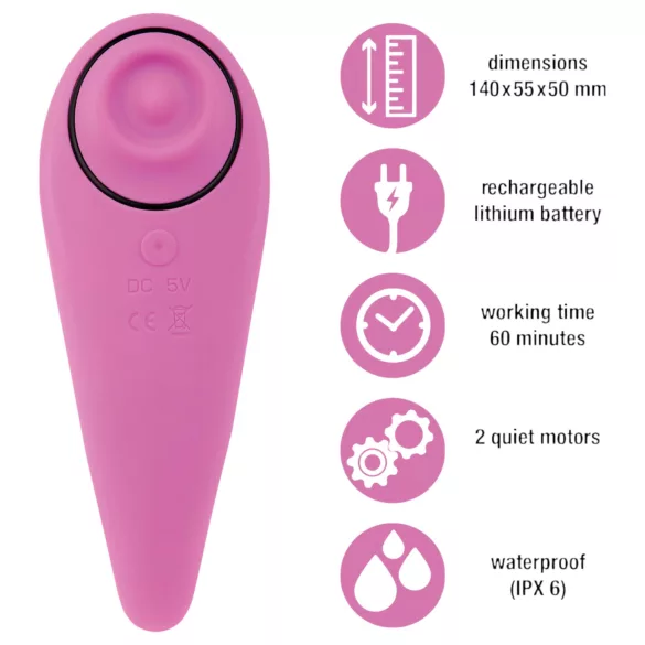 FEELZTOYS - вибратор 2в1 за клитор с акумулаторна батерия - розов