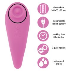   FEELZTOYS Femmegasm - водоустойчив вагинален и клиторен вибратор (розов)