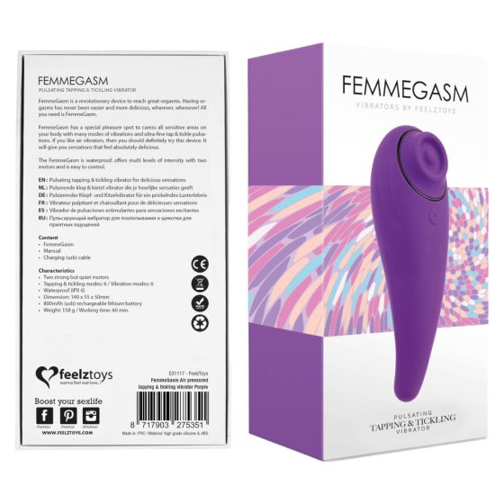 FEELZTOYS Femmegasm - водоустойчив вагинален и клиторен вибратор (лилав)