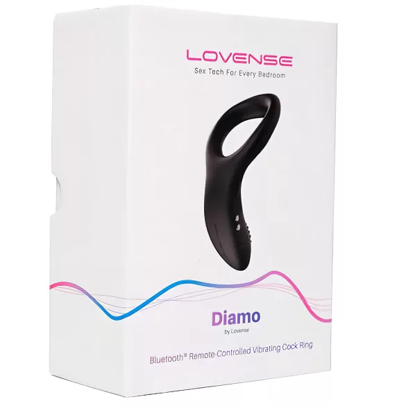 Lovense Diamo - вибриращ пръстен за пенис с управление чрез приложение, за мъже (черен)