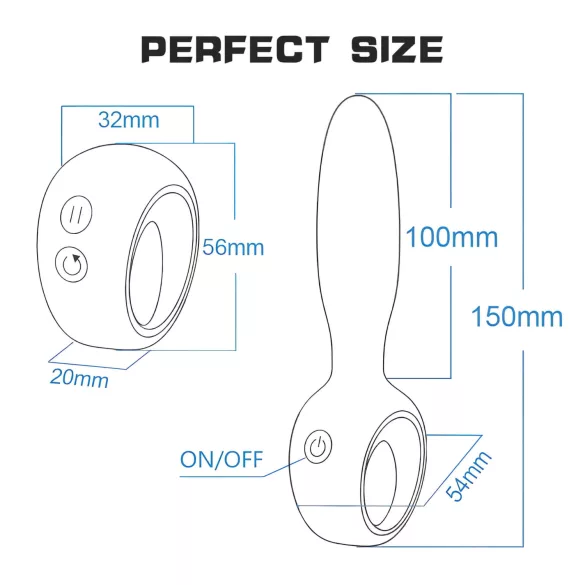 Aixiasia Dylon-Remote - анален вибратор с дистанционно, презареждаем, черен