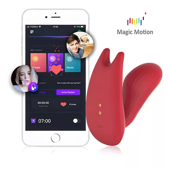 Magic Motion Umi - носим вибратор за поставяне, управляван с приложение (червен)