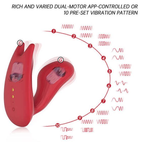 Magic Motion Umi - интелигентен вибратор за прикрепяне, работещ с батерии (червен)