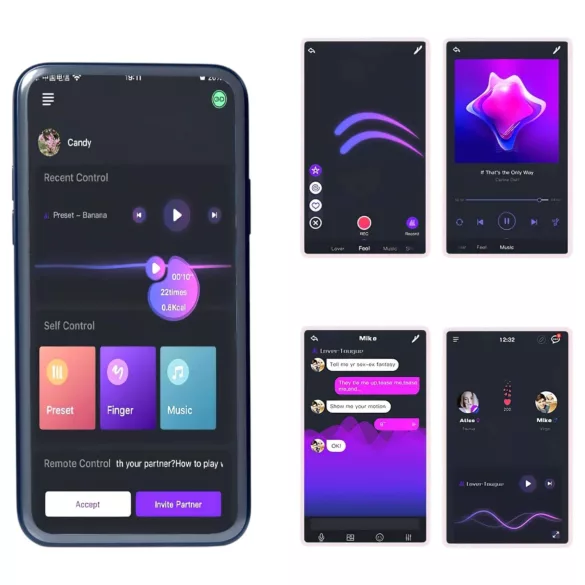 Magic Motion Rise - Вибриращ пръстен за пенис с управление чрез приложение, за мъже (черен)