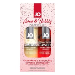   JO System Sweet & Bubble - ароматизирани лубриканти - шампанско-шоколад-ягода (2бр.)
