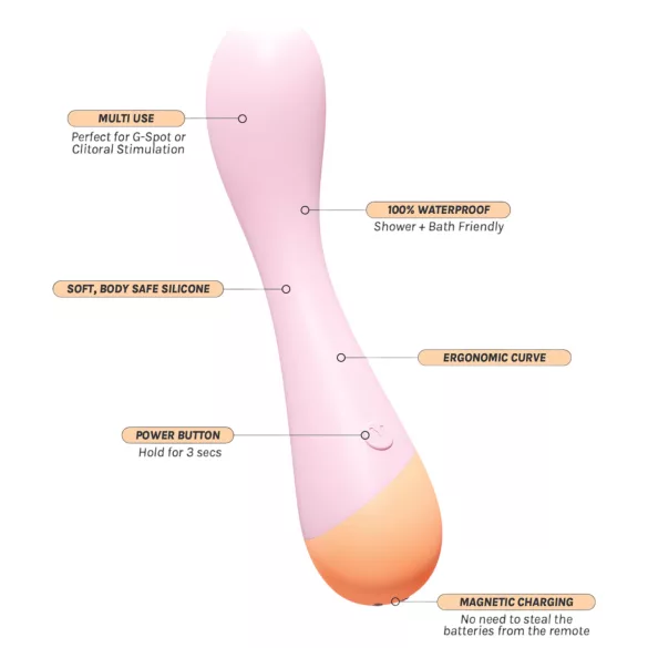 Vush Peachy G-Spot - вибратор за G-точка с акумулатор - розов